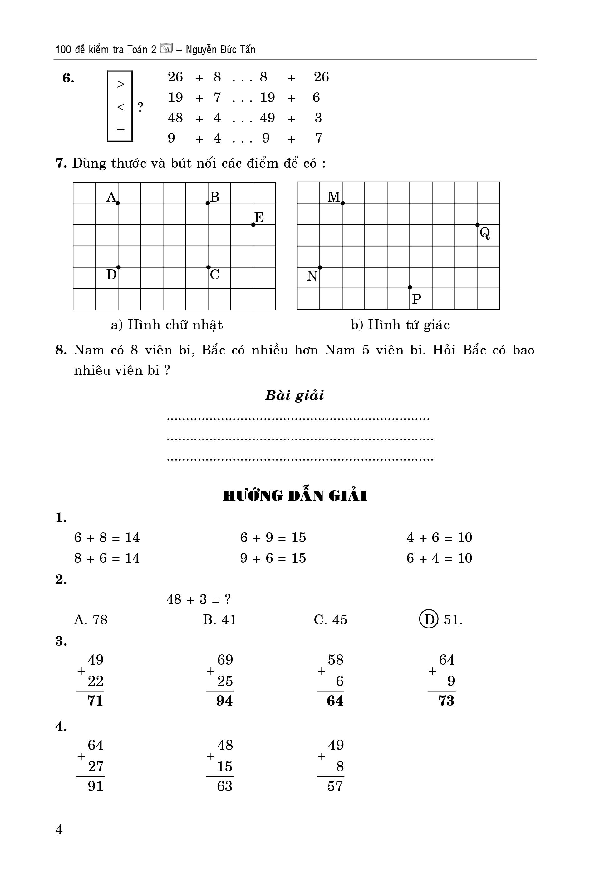 100 đề kiểm tra toán 2 - Ảnh 8