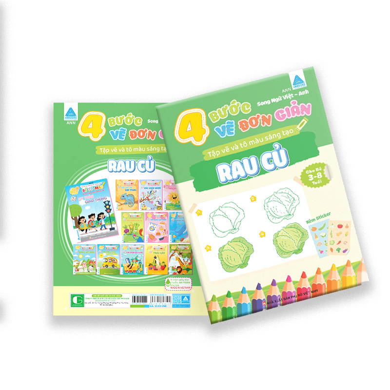 4 Bước Vẽ Đơn Giản - Tập Vẽ Và Tô Màu Sáng Tạo - Rau Củ - Ảnh 2