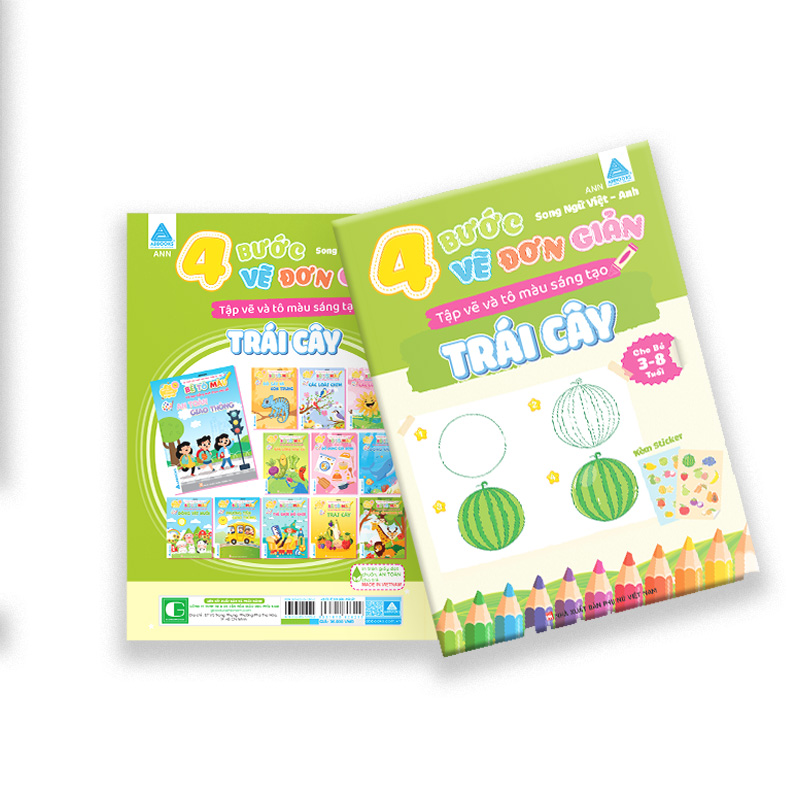 4 Bước Vẽ Đơn Giản - Tập Vẽ Và Tô Màu Sáng Tạo - Trái Cây - Ảnh 2
