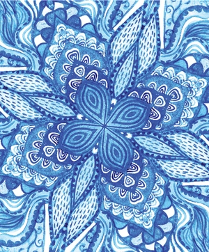 blue & white note cards, 24 blank cards: 8 unique designs with 25 patterned envelopes - Ảnh 3