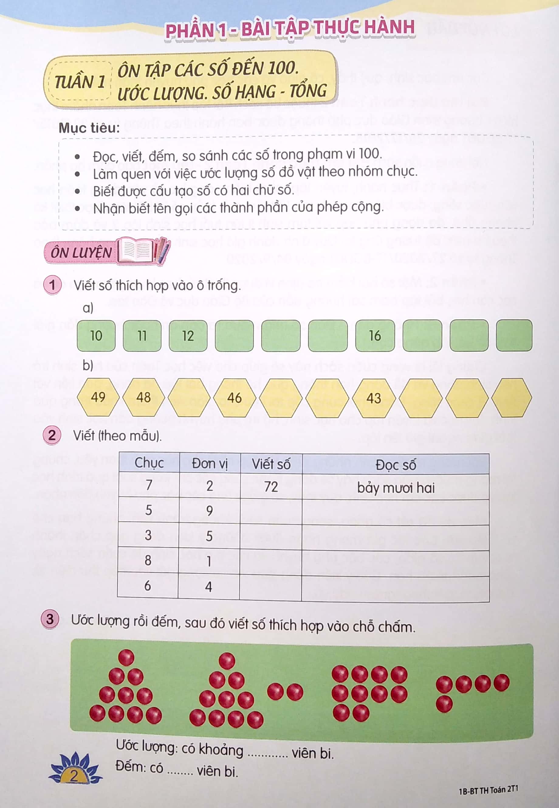 bộ bài tập thực hành toán lớp 2 - tập 1 (theo chương trình giáo dục phổ thông 2018) - Ảnh 5