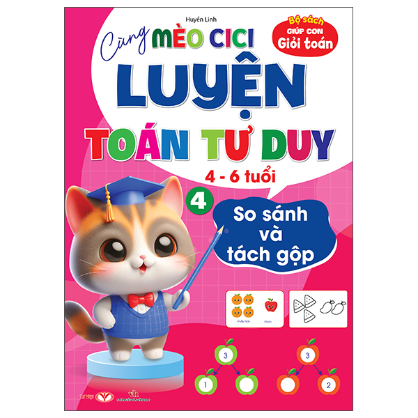 Bộ Bộ Sách Giúp Con Giỏi Toán - Cùng Mèo Cici Luyện Toán Tư Duy 4-6 Tuổi - Tập 2 - Khám Phá Hình Khối - Ảnh 4