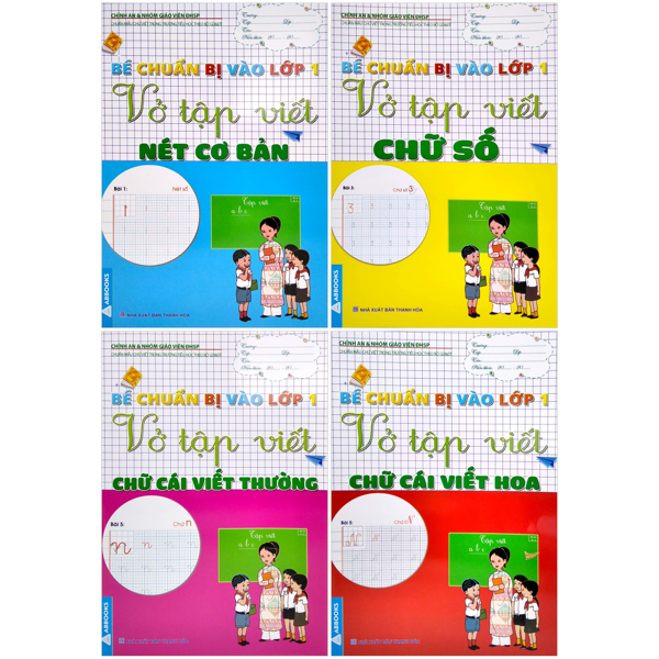 Bộ Combo Sách Bé Chuẩn Bị Vào Lớp 1 (Bộ 4 Cuốn)