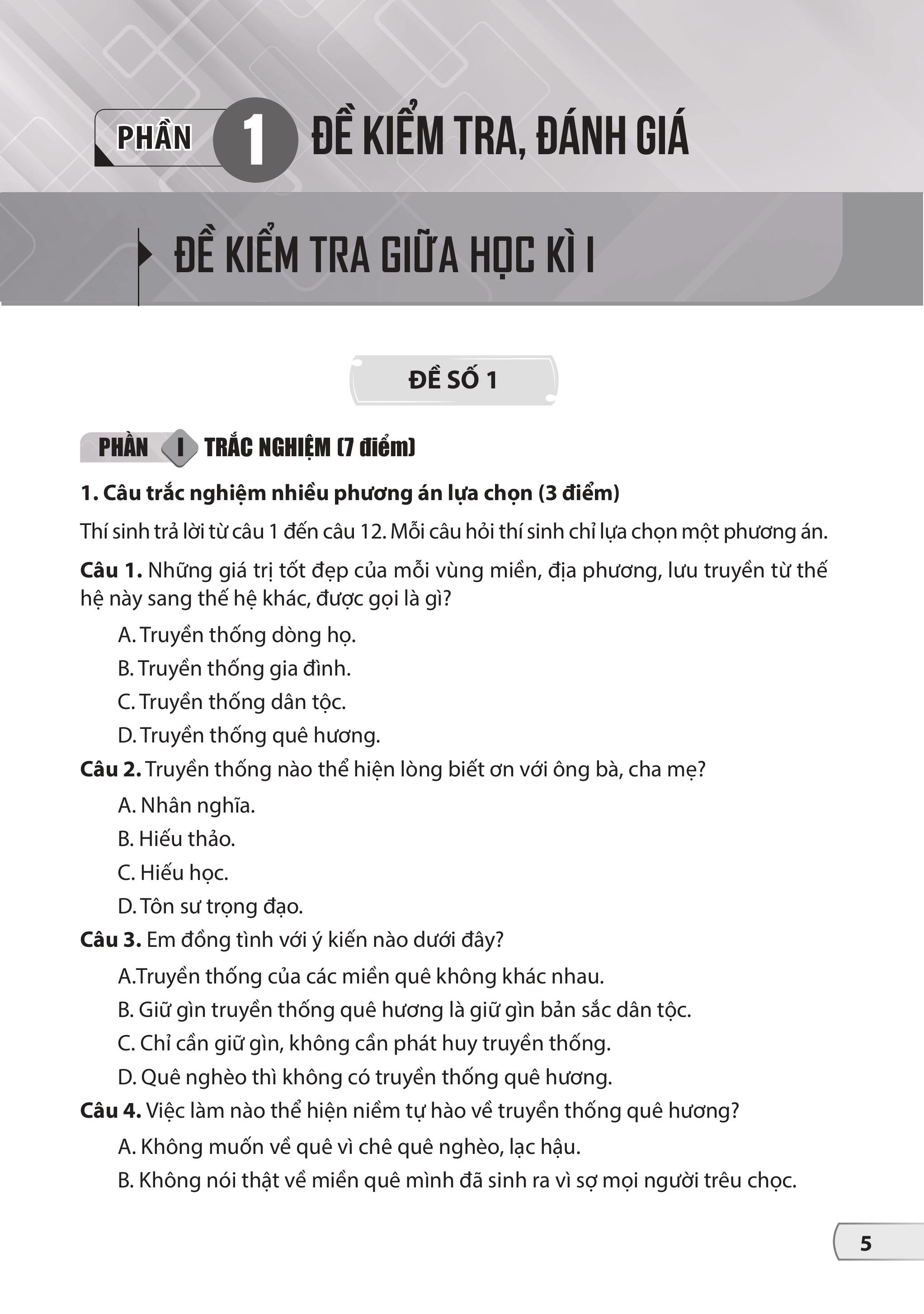 Bộ Đề Kiểm Tra, Đánh Giá Giáo Dục Công Dân 7 - Ảnh 7