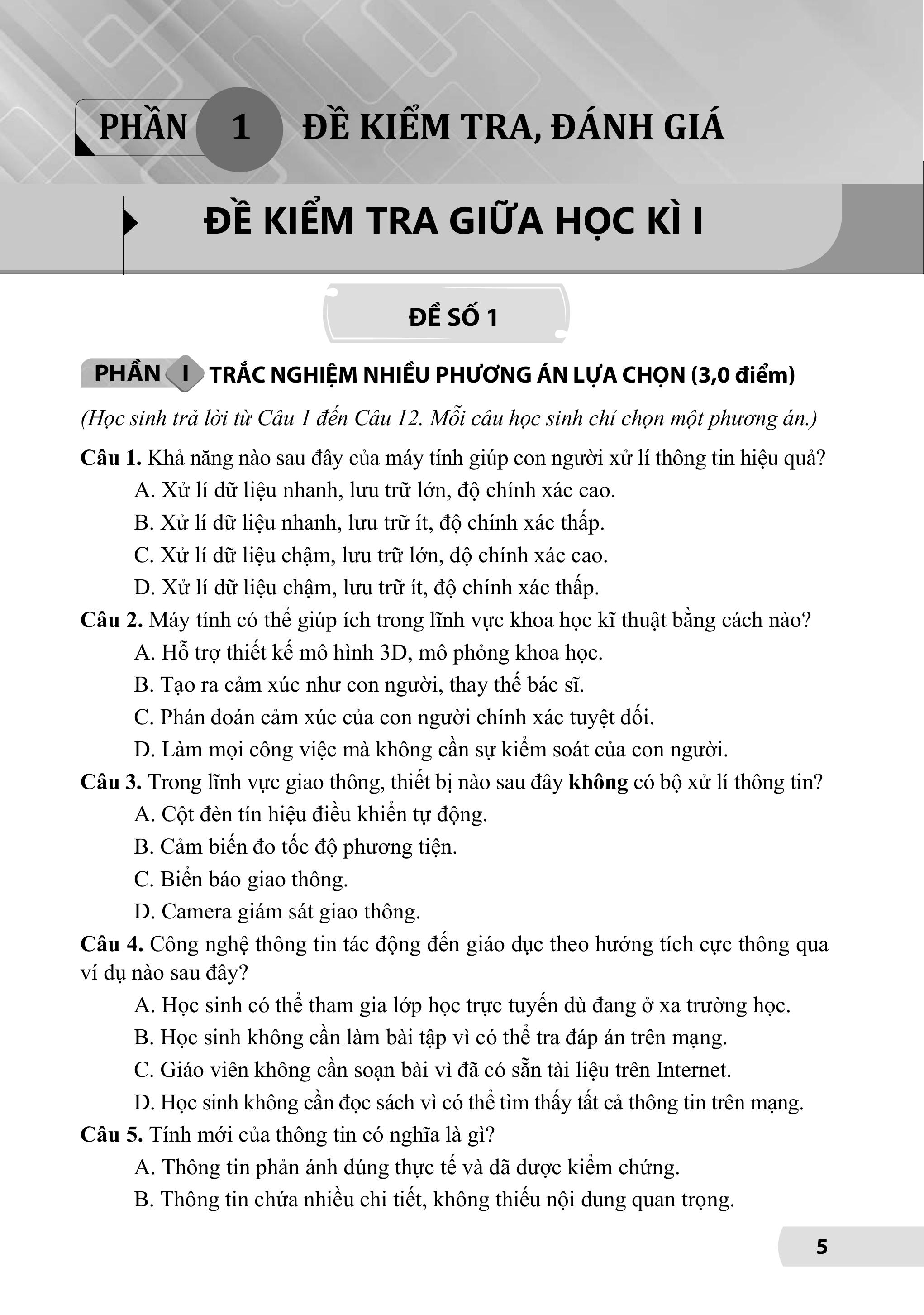 Bộ Đề Kiểm Tra, Đánh Giá Tin Học 9 - Ảnh 5
