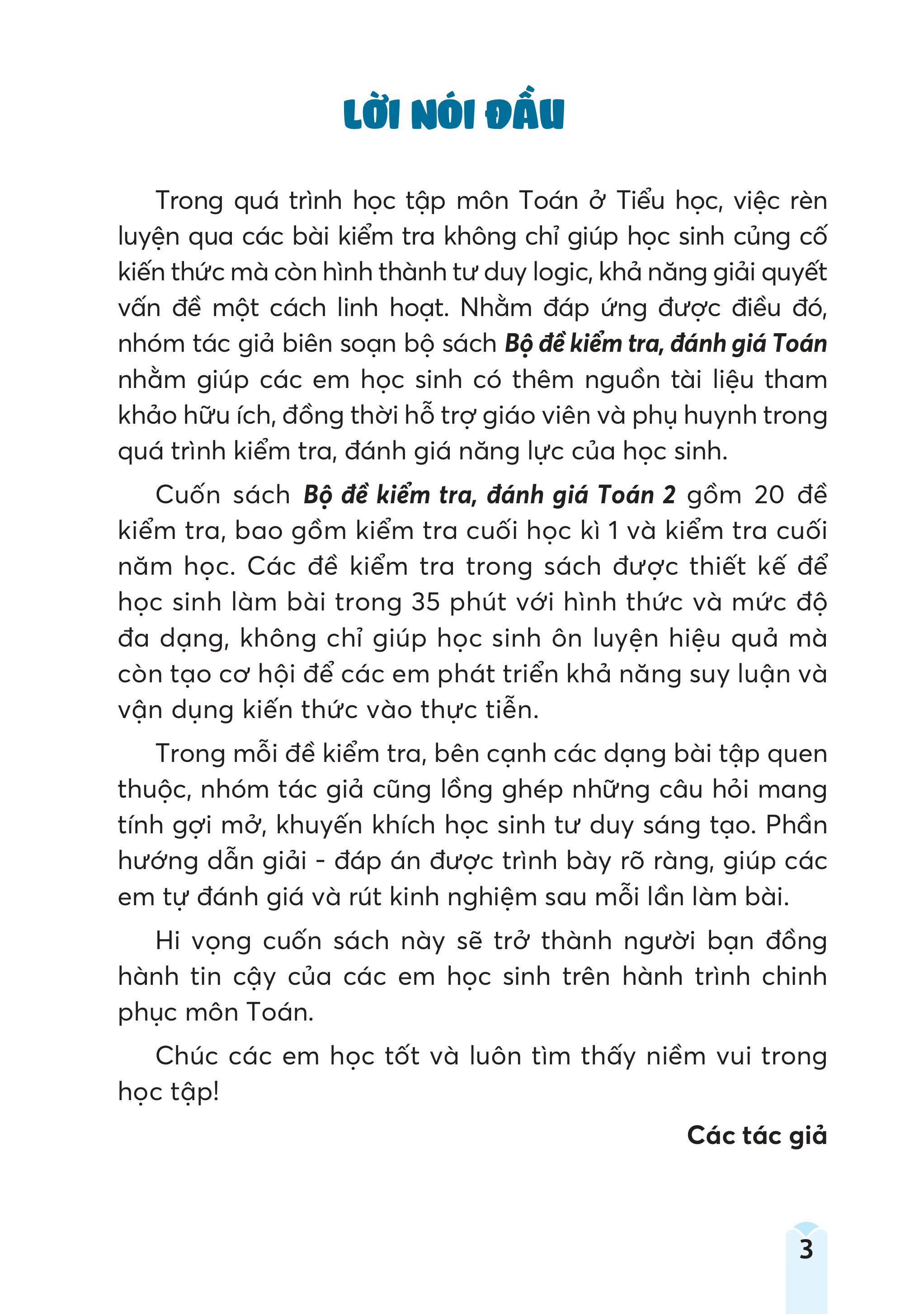 Bộ Đề Kiểm Tra, Đánh Giá Toán 2 - Ảnh 3