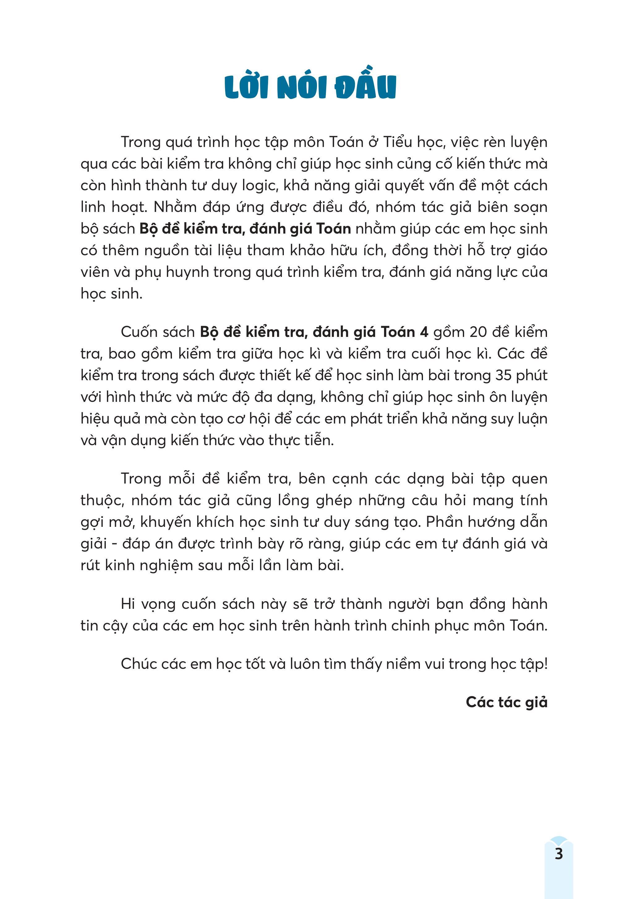 Bộ Đề Kiểm Tra, Đánh Giá Toán 4 - Ảnh 4