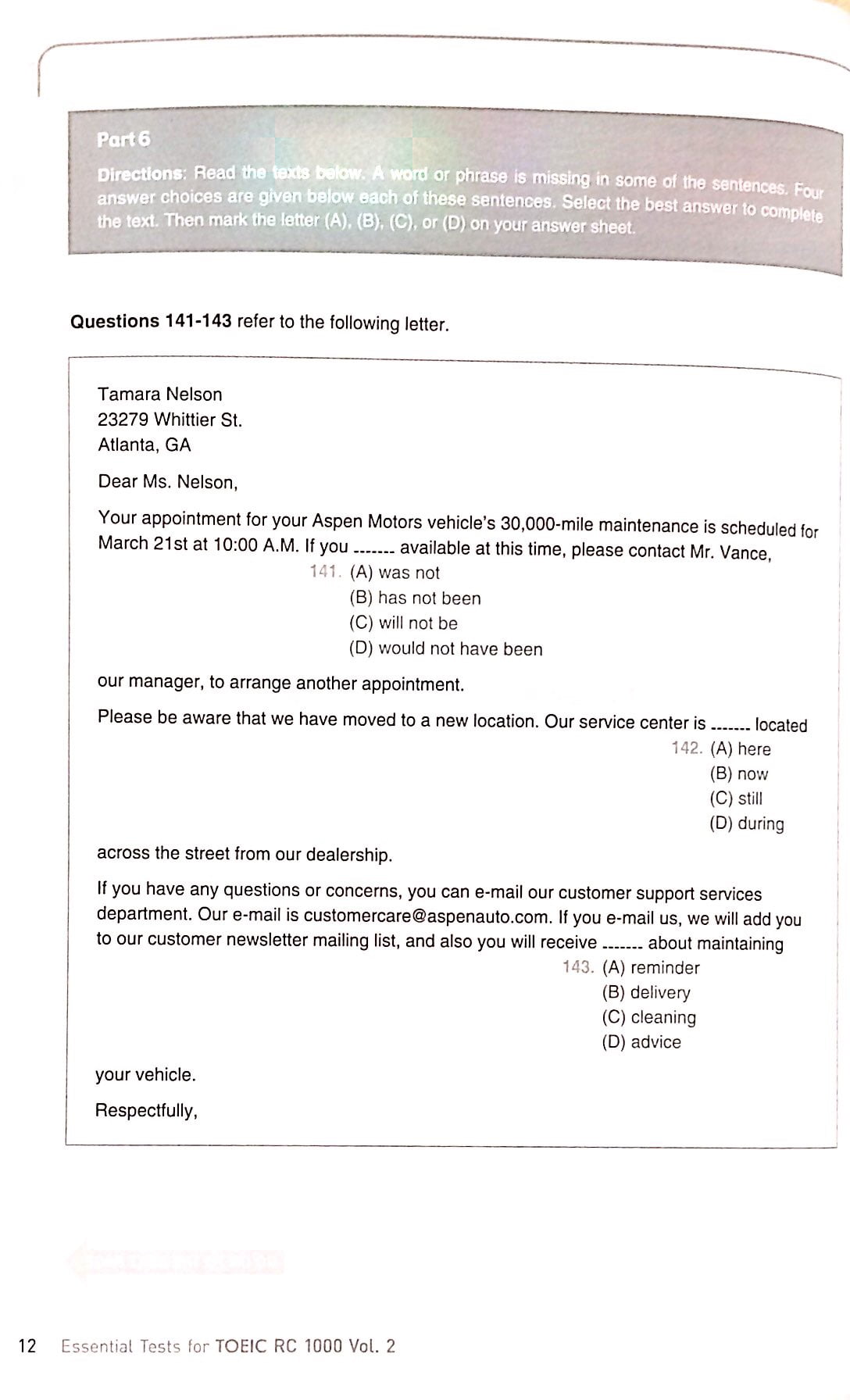 bộ essential test for toeic rc 1000 vol 2 (không cd) - Ảnh 8