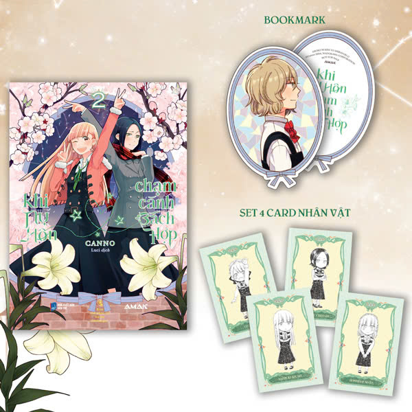 Bộ Khi Nụ Hôn Chạm Cánh Bách Hợp - Tập 2 - Tặng Kèm Lily Bookmark + Set 4 Card Nhân Vật “Blooming Hearts”