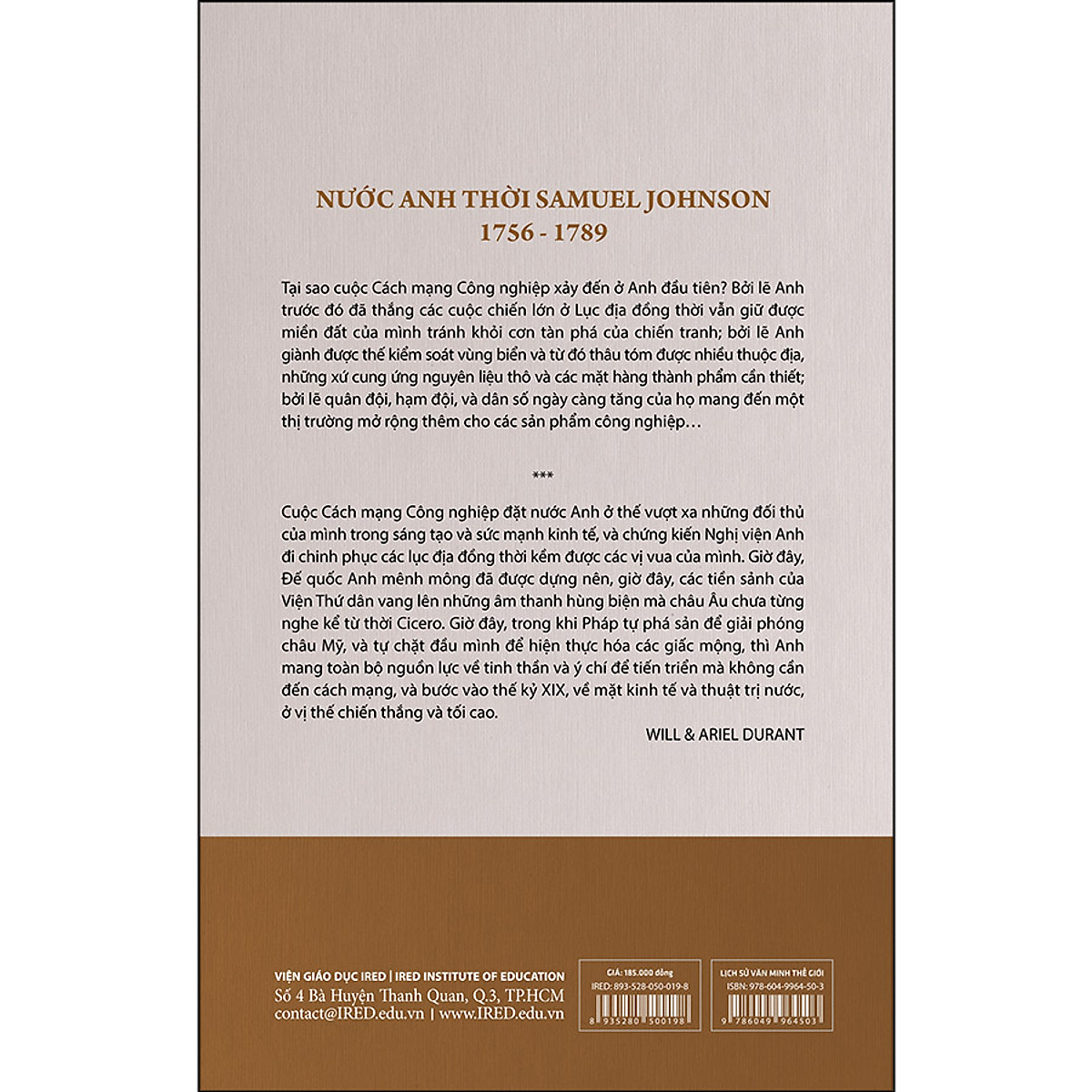 bộ lịch sử văn minh thế giới - phần x: rousseau và cách mạng - tập 4: nước anh thời samuel johnson - Ảnh 3