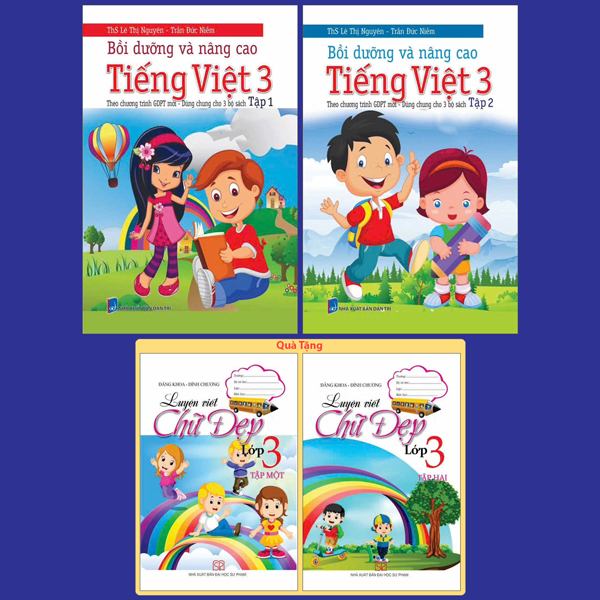 Bộ Sách Bồi Dưỡng Và Nâng Cao Tiếng Việt 3 - Theo Chương Trình GDPT Mới-Dùng Chung Cho 3 Bộ Sách - Tập 1 + Tập 2 (Bộ 2 Cuốn) - Tặng Kèm Sách Luyện Viết Chữ Đẹp Lớp 3 - Tập 1 + Tập 2
