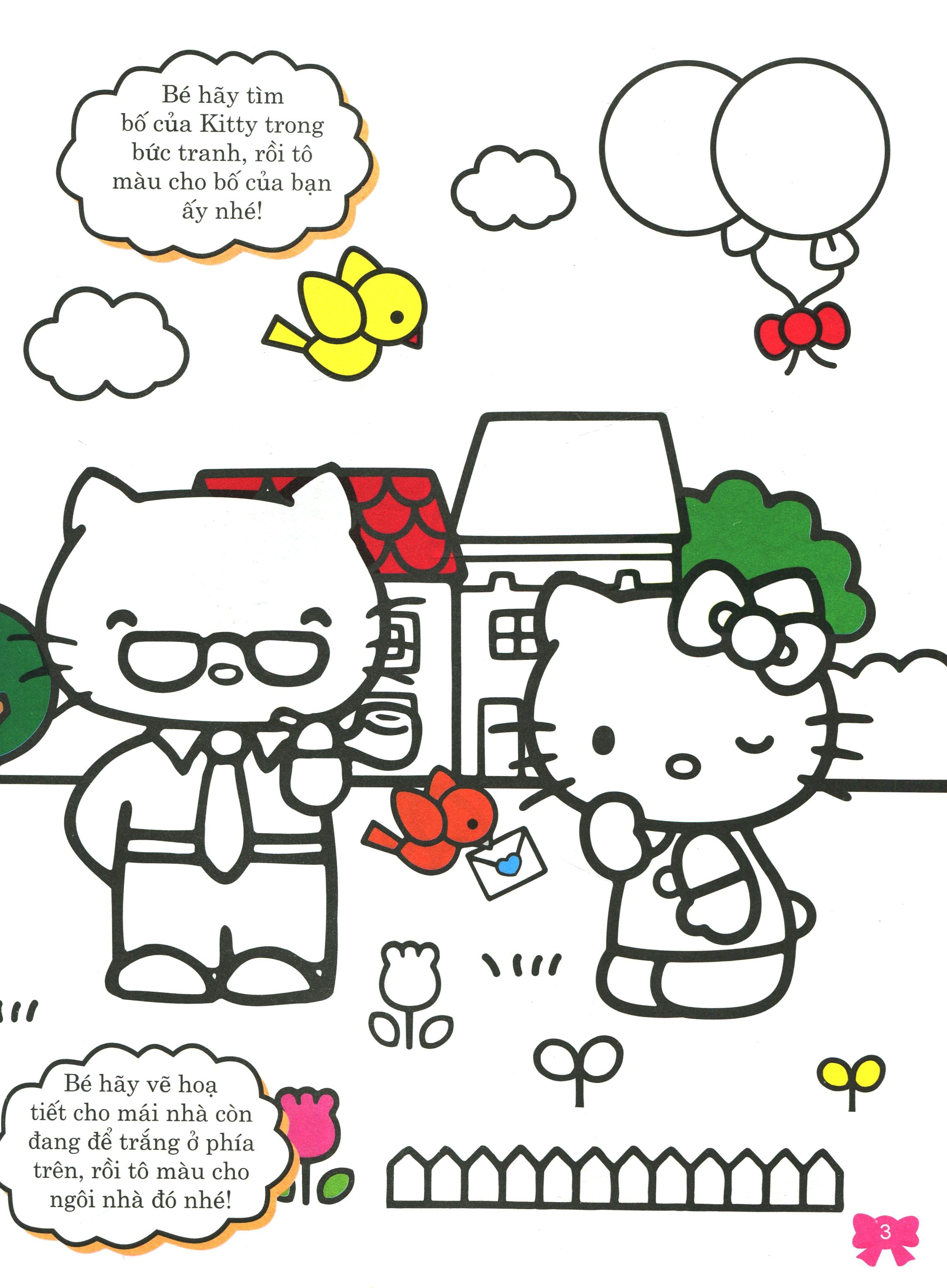 bộ sách hello kitty - rèn luyện khả năng - sách tô màu (bộ 4 cuốn) - Ảnh 12