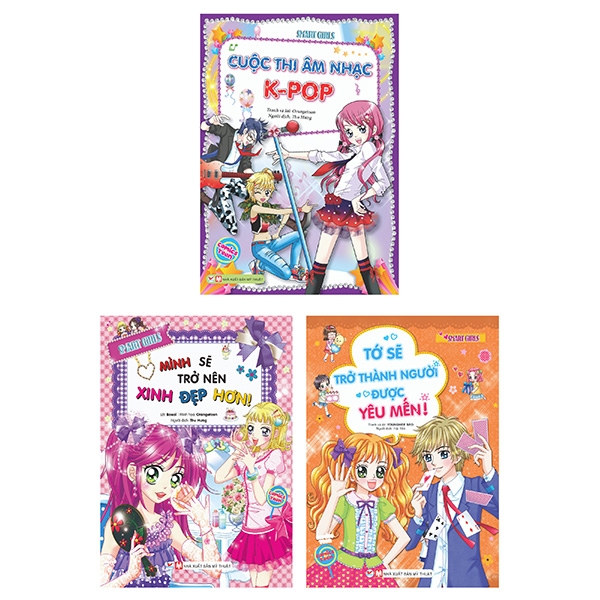 bộ sách smart girls - cuộc thi âm nhạc k-pop + mình sẽ trở nên xinh đẹp hơn + tớ sẽ trở thành người được yêu mến (bộ 3 cuốn)