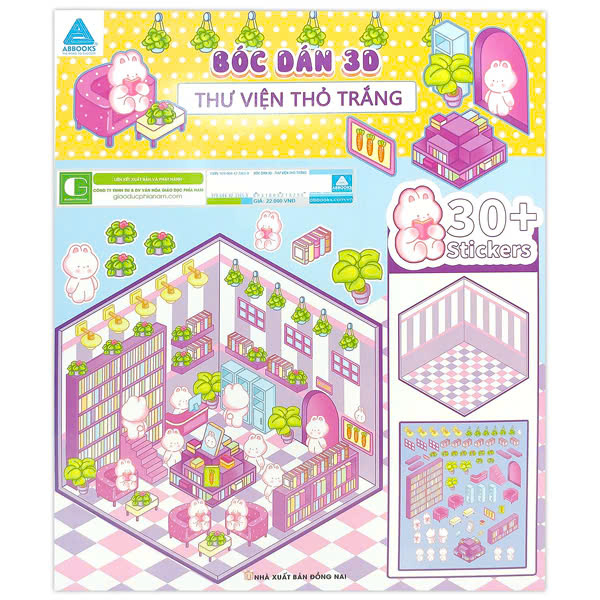 Bóc Dán 3D - Thư Viện Thỏ Trắng