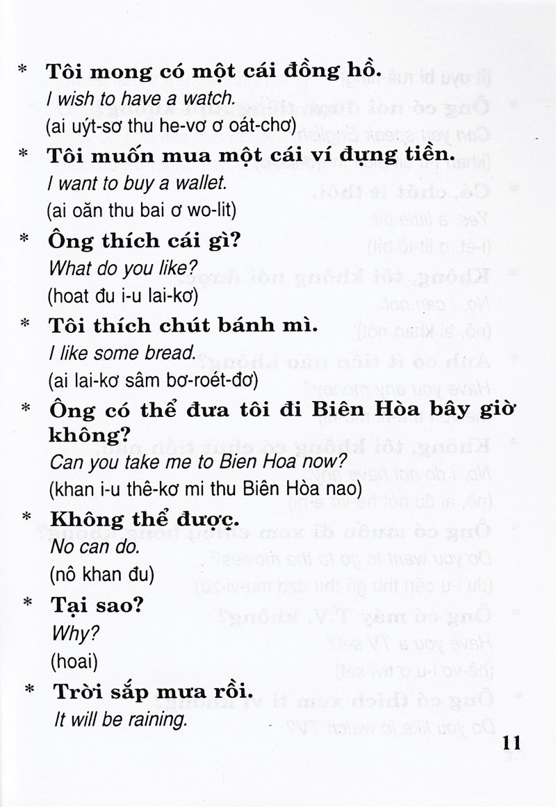 căn bản đàm thoại tiếng anh (dành cho tài xế taxi, cyclo, honda ôm) - Ảnh 10