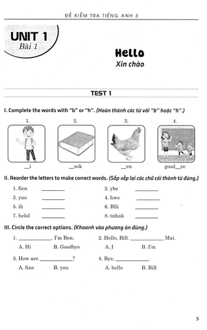 đề kiểm tra tiếng anh 3 (theo chương trình giáo dục phổ thông mới) - Ảnh 5