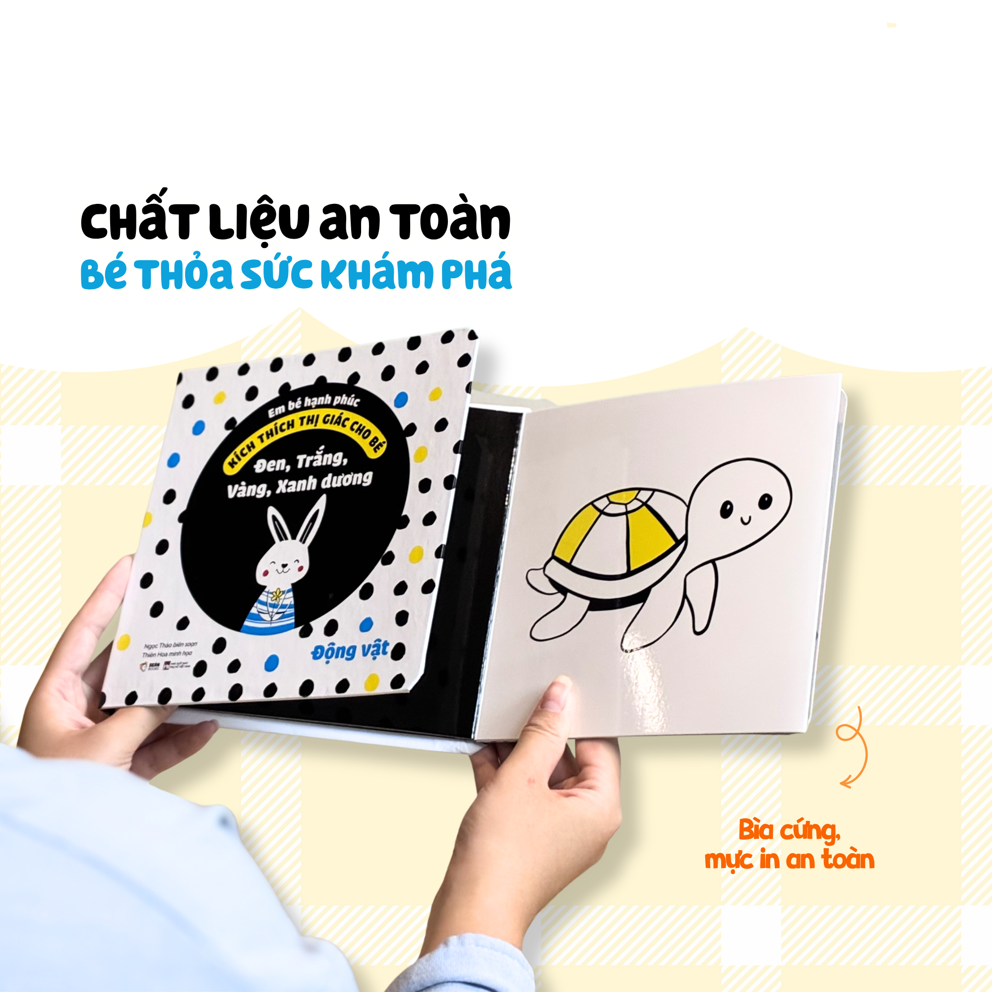 Em Bé Hạnh Phúc - Kích Thích Thị Giác Cho Bé - Đen, Trắng, Vàng, Xanh Dương - Động Vật - Bìa Cứng - Ảnh 7