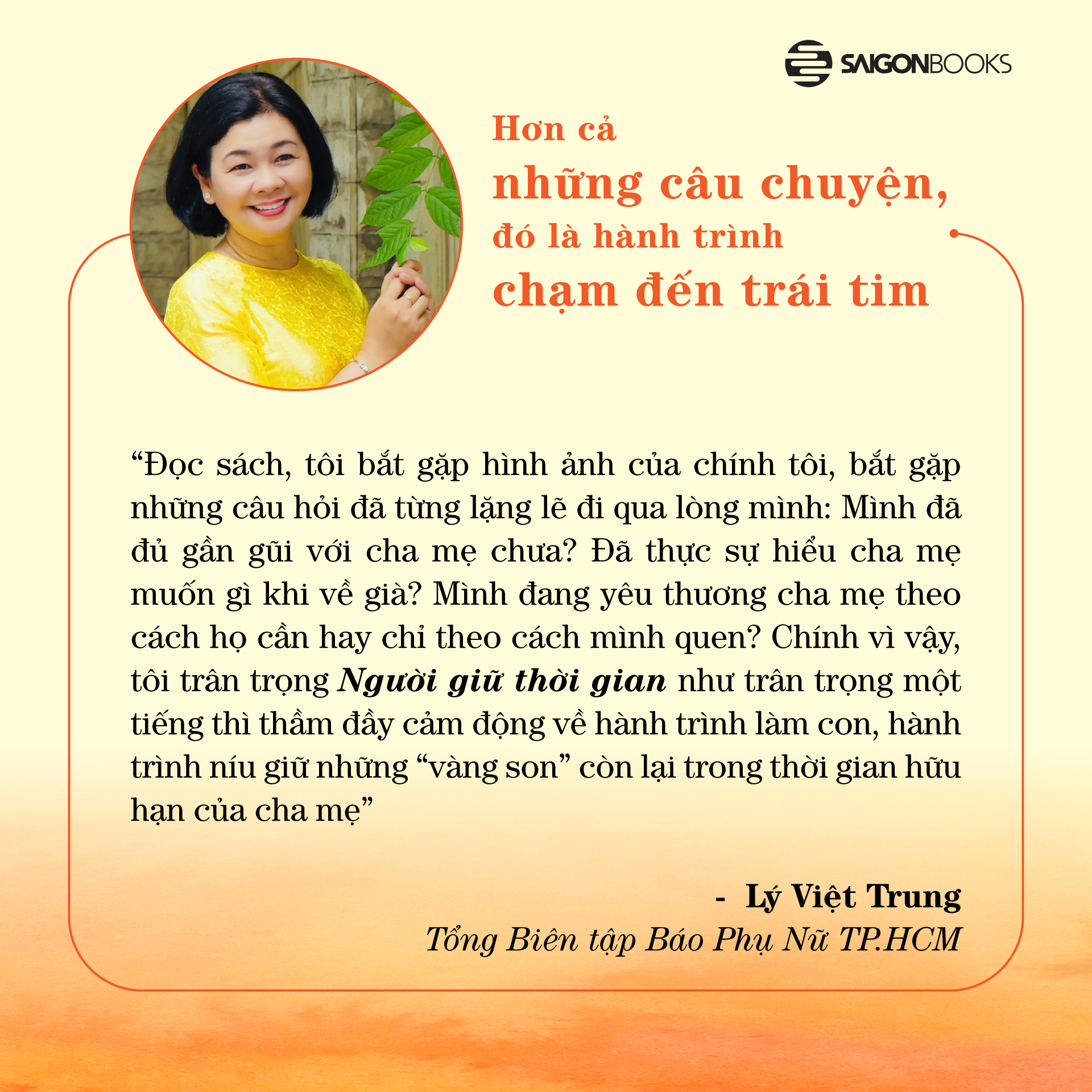 Người Giữ Thời Gian - Bí Quyết Giúp Cha Mẹ An Nhiên Tuổi Vàng - Ảnh 3