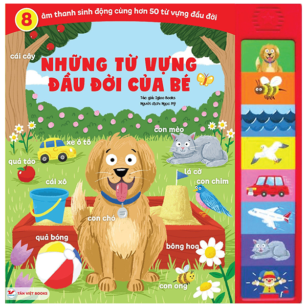 sách âm thanh - 8 âm thanh sinh động - những từ vựng đầu đời của bé
