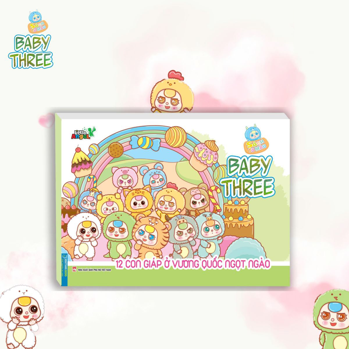 Sách Tô Màu Baby Three 12 Con Giáp Ở Vương Quốc Ngọt Ngào - Ảnh 8