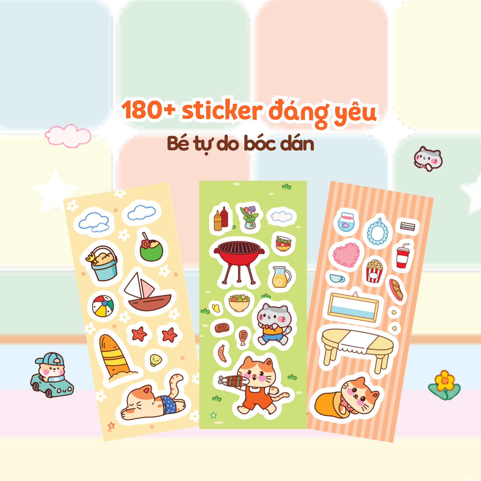 Sticker Nhiệm Màu - Kỳ Nghỉ Hè Của Mèo Cam - Ảnh 6