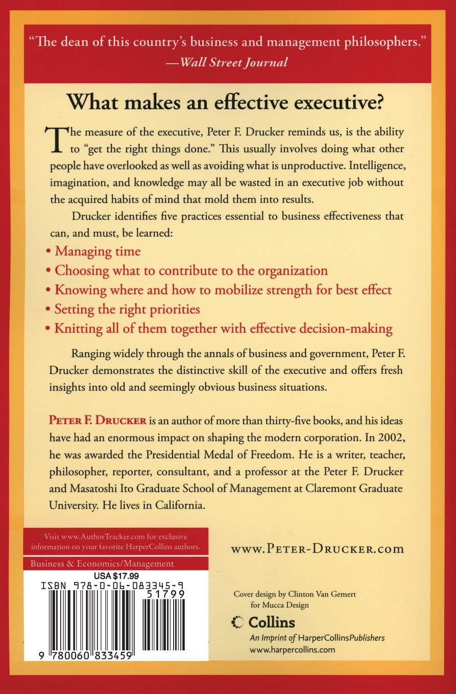 the effective executive : the definitive guide to getting the right things done - Ảnh 2