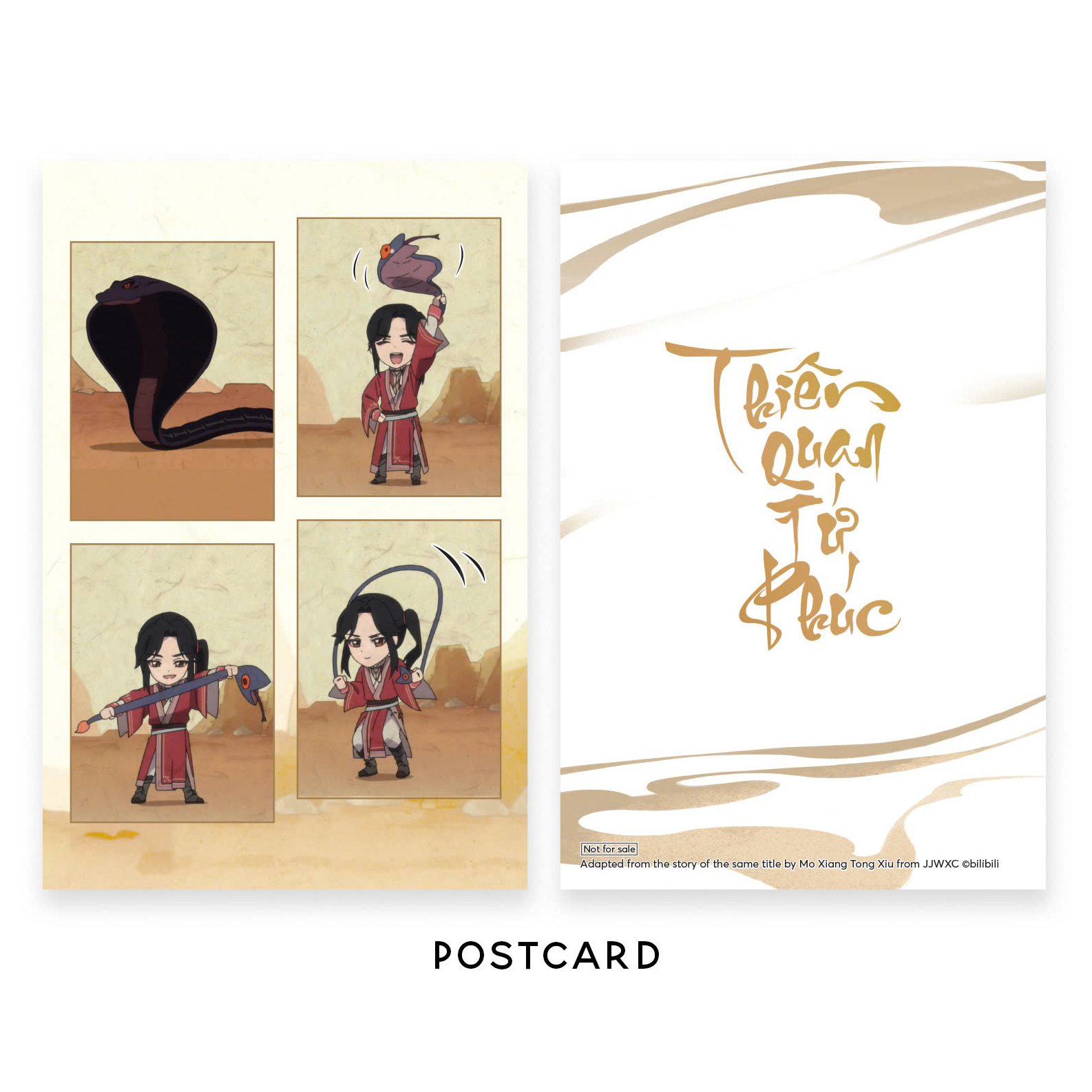 thiên quan tứ phúc - bản hoạt hình - tập 4 - bản đặc biệt - tặng kèm postcard + clear file + card film + móc khóa tua rua - Ảnh 4