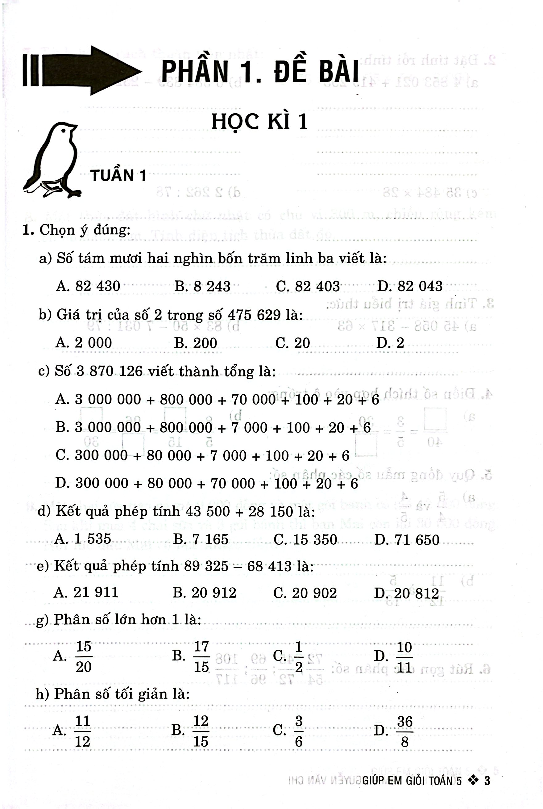 Thực Hành Kiểm Tra Cuối Tuần - Giúp Em Giỏi Toán 5 - Ảnh 4