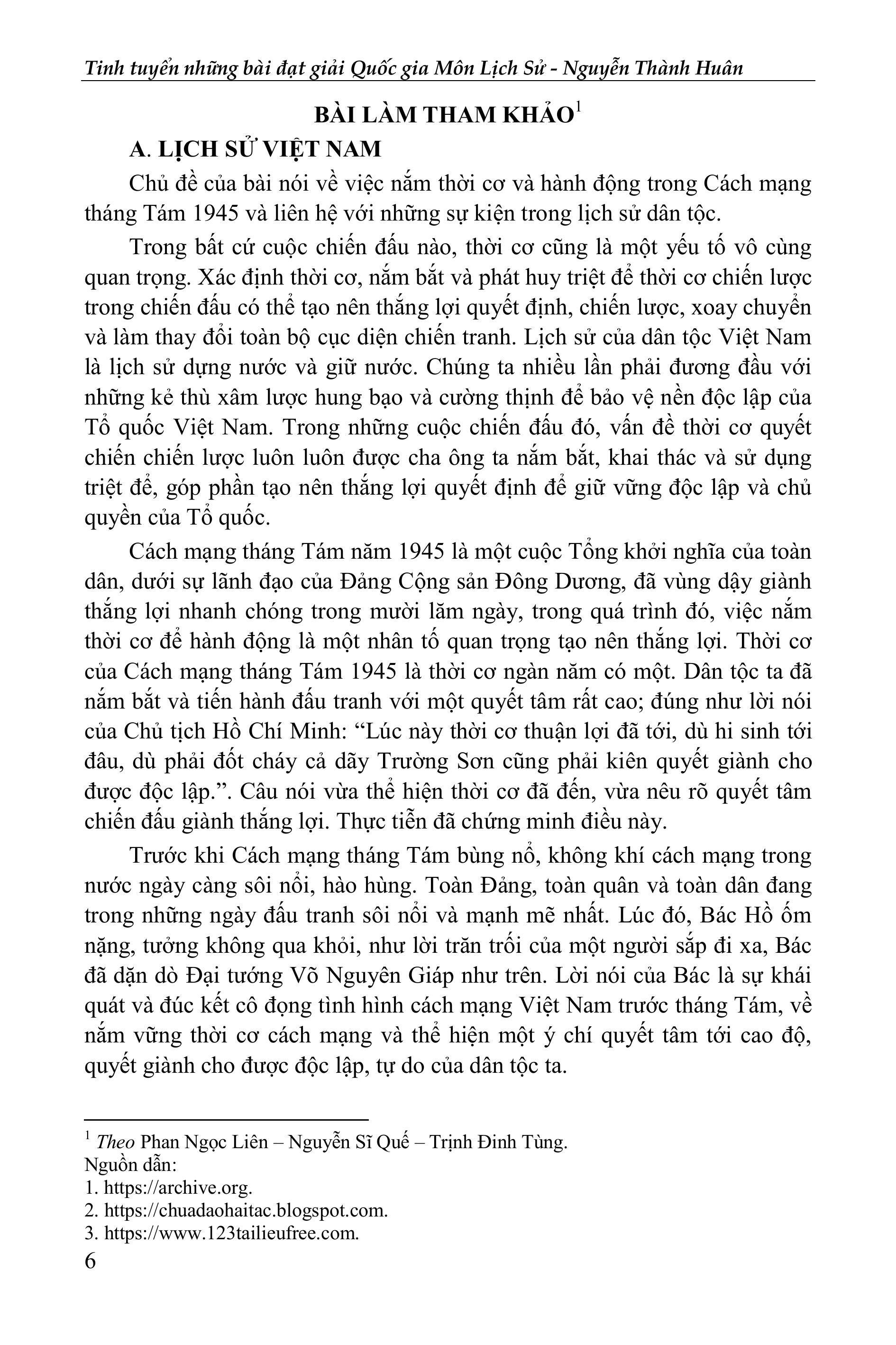 Tinh Tuyển Những Bài Đoạt Giải Quốc Gia - Môn Lịch Sử - Ảnh 8