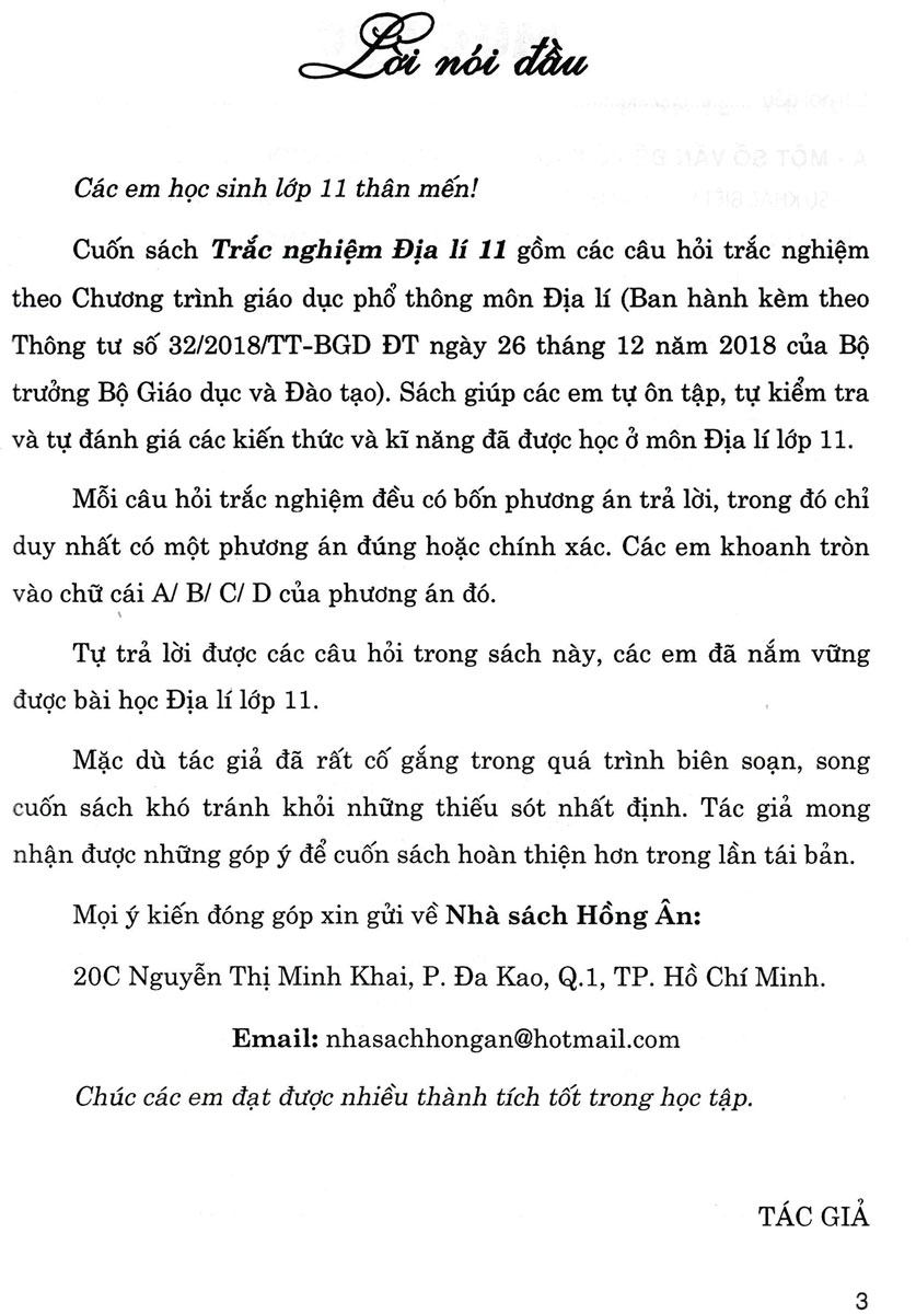 trắc nghiệm địa lí 11 (dùng chung cho các bộ sgk hiện hành) - Ảnh 3