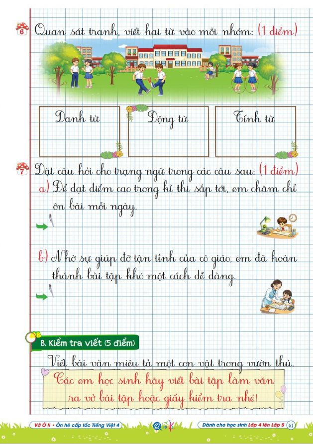 Vở Ô Li - Ôn Hè Cấp Tốc - Tiếng Việt 4 - Dành Cho Lớp 4 Lên Lớp 5 - Ảnh 4