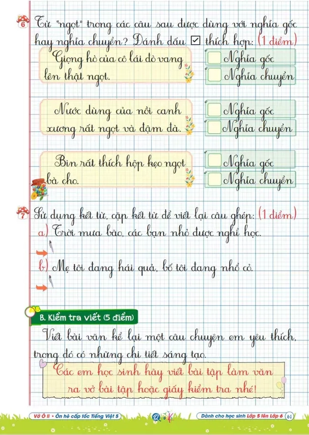 Vở Ô Li - Ôn Hè Cấp Tốc - Tiếng Việt 5 - Dành Cho Lớp 5 Lên Lớp 6 - Ảnh 4