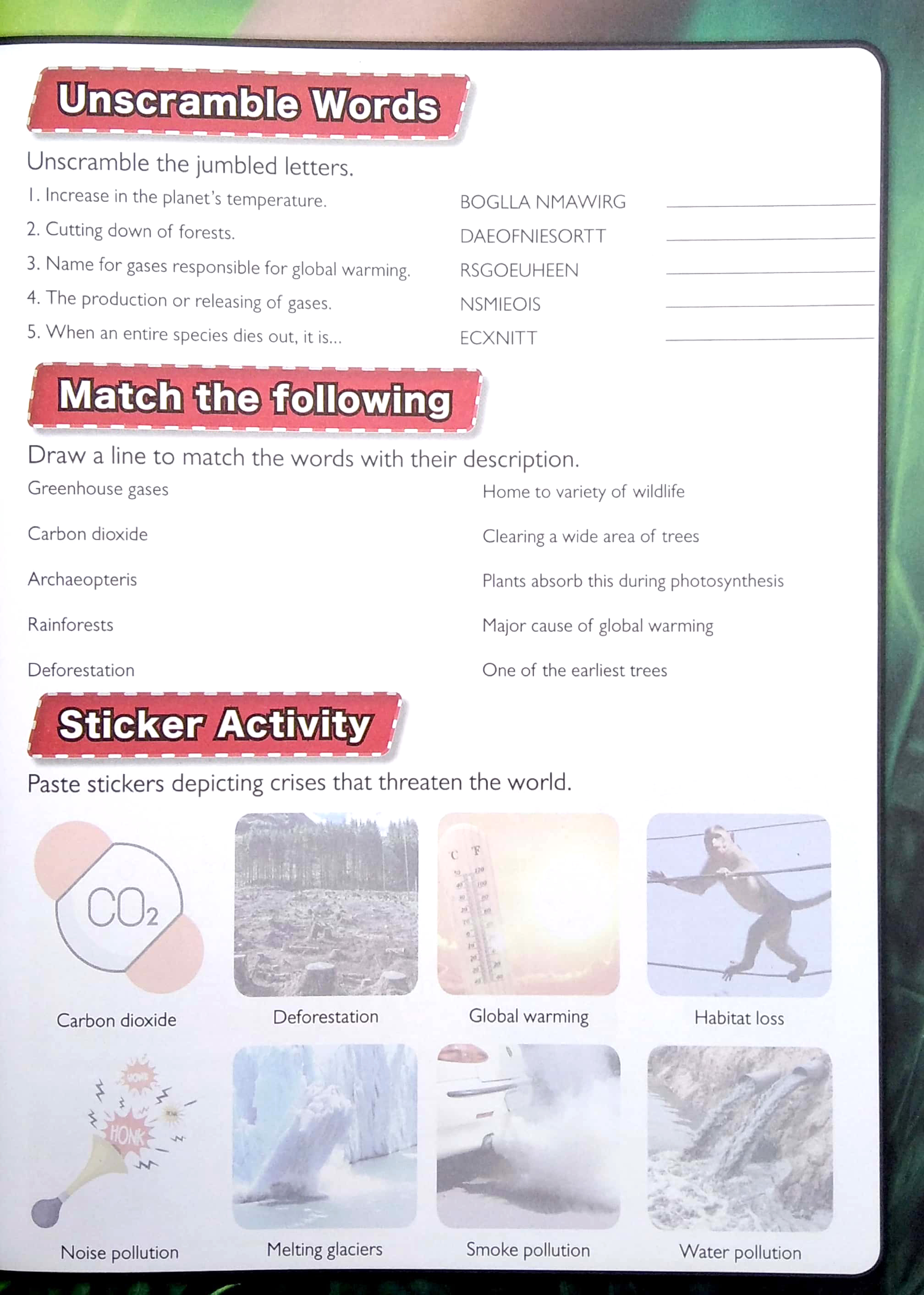 wonders of learning - sticker book - saving planet earth - Ảnh 4